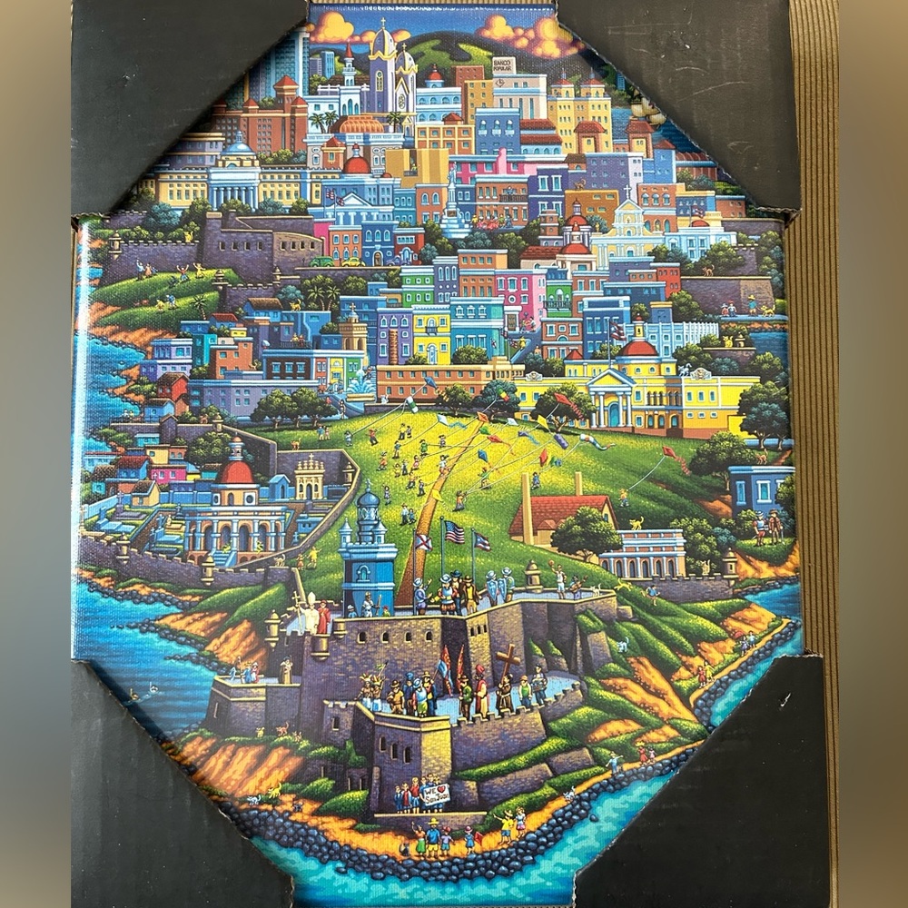 San Juan, Puerto Rico, Eric Dowdle Folk Art wrapped canvas